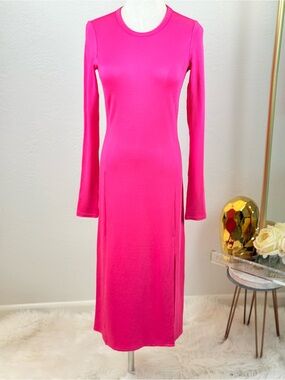 Barbiecore Elizabeth and James Luxury Fuchsia Midi Dress M